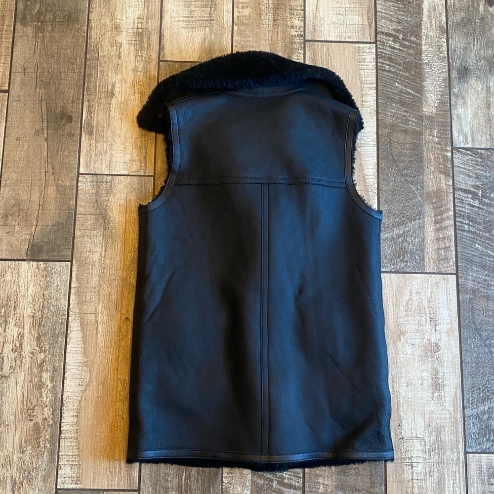 Coach Black Lamb Leather Shearling Reversible Vest 🆕 - Picture 6 of 14